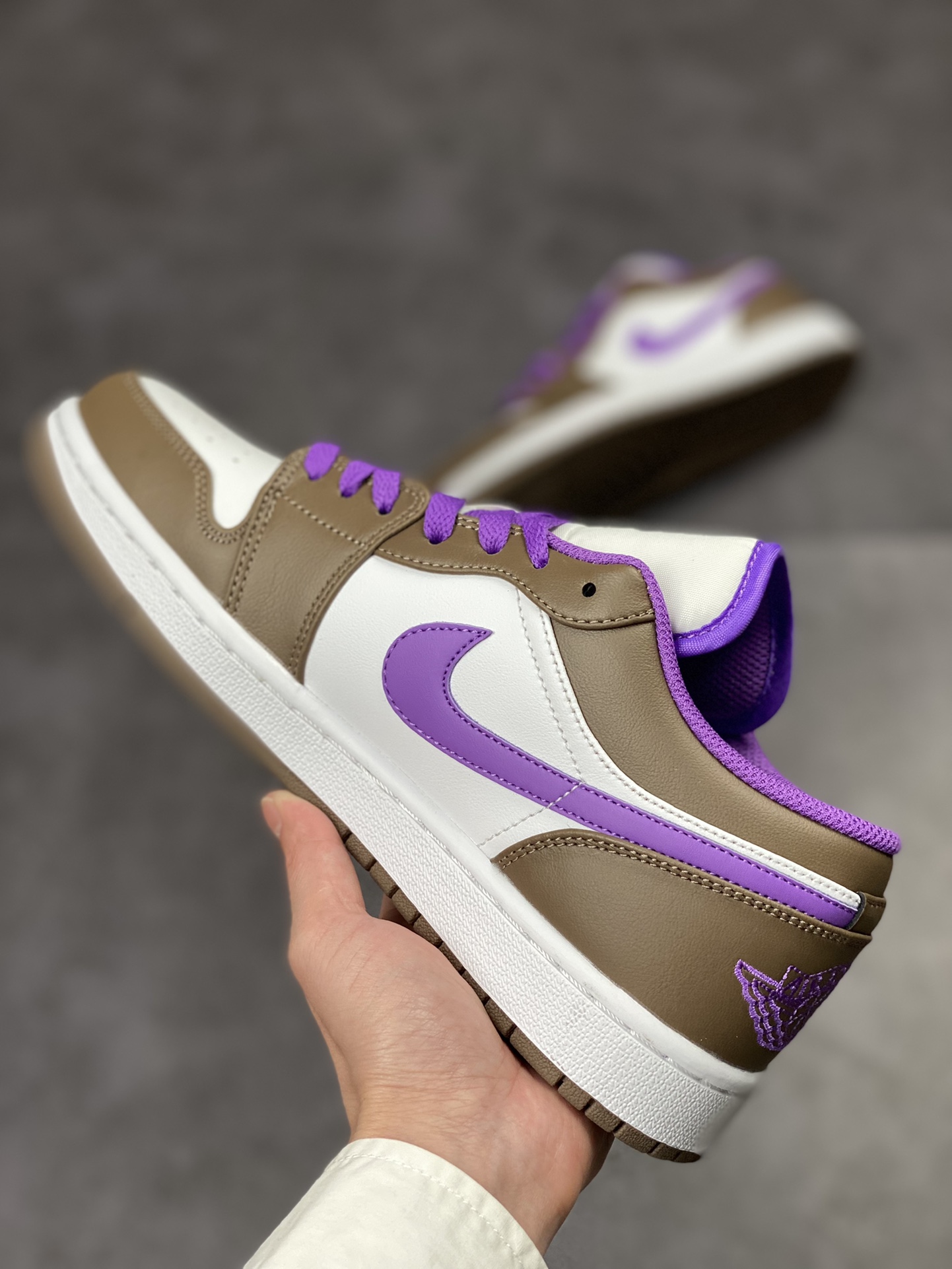 200 Air Jordan 1 Low 棕白紫脚趾 AJ1乔1低帮休闲板鞋 553558-215