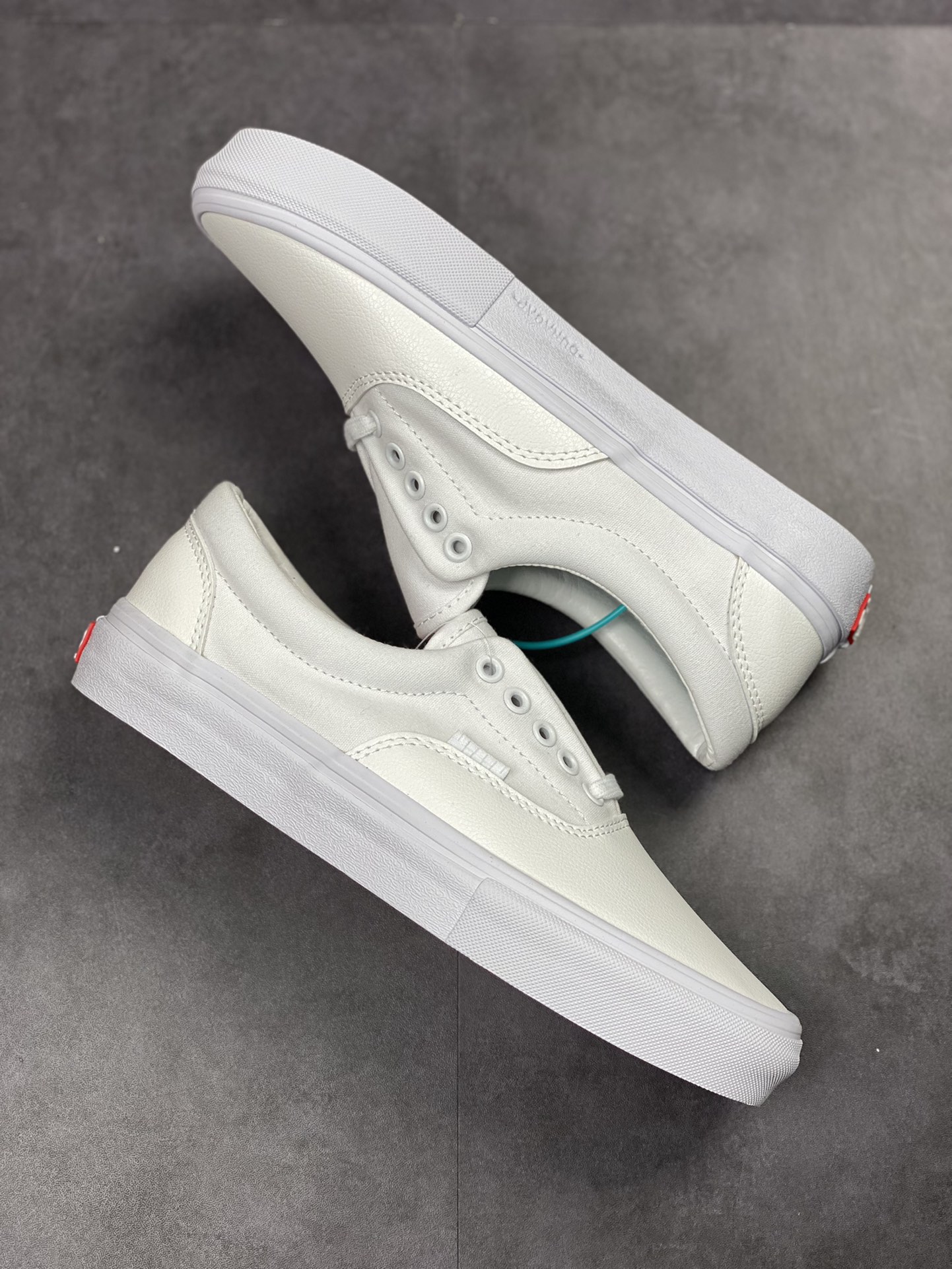 140 Vans Era leather skate 拼接白色皮面 防滑耐磨潮流休闲滑板鞋