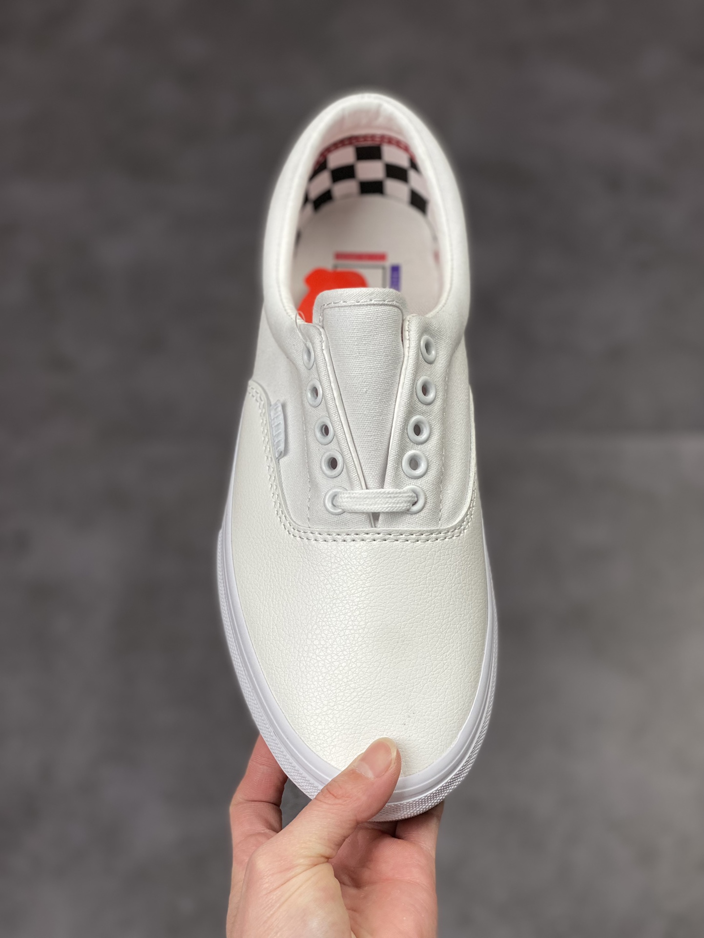 140 Vans Era leather skate 拼接白色皮面 防滑耐磨潮流休闲滑板鞋