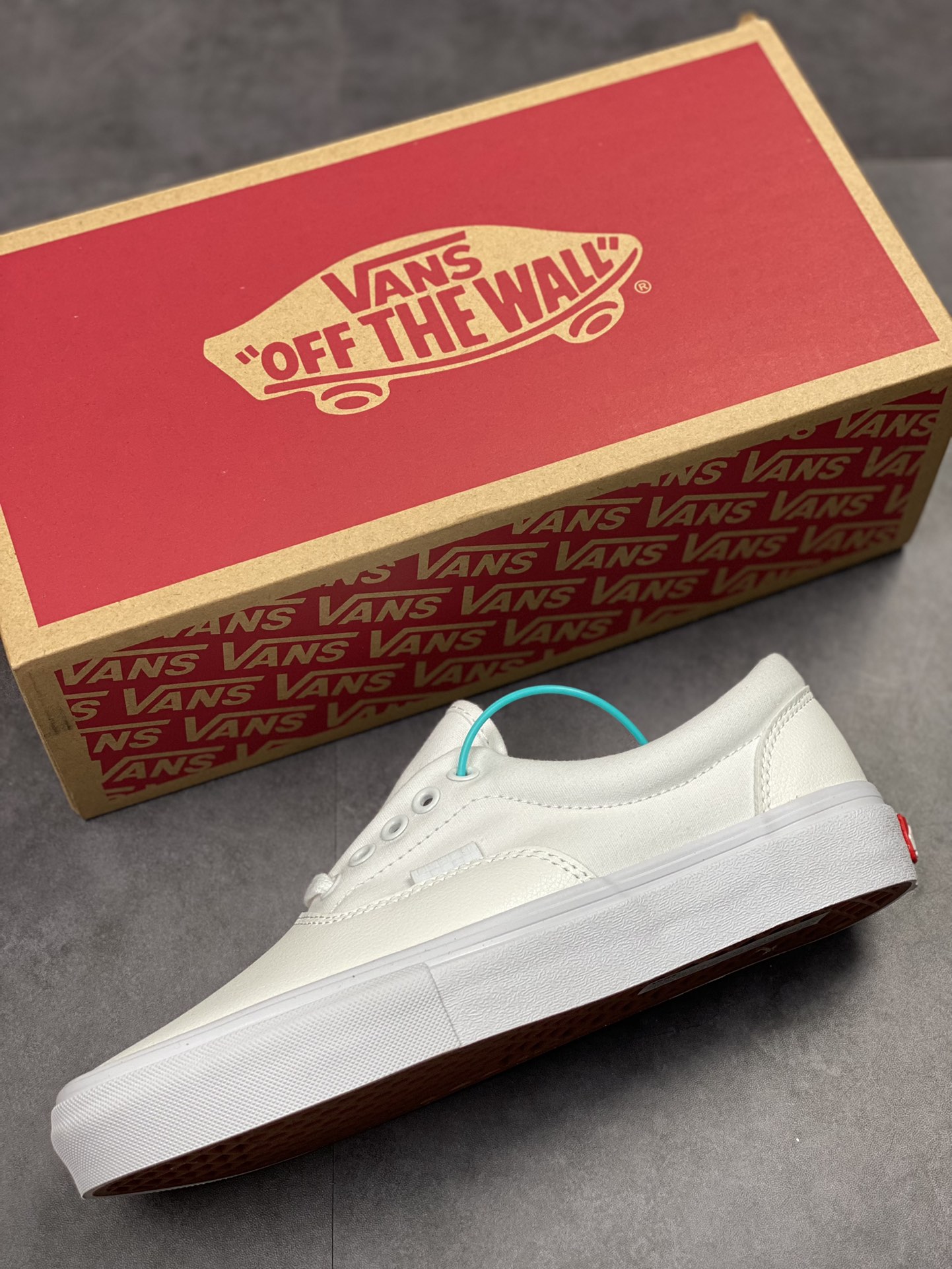 140 Vans Era leather skate 拼接白色皮面 防滑耐磨潮流休闲滑板鞋