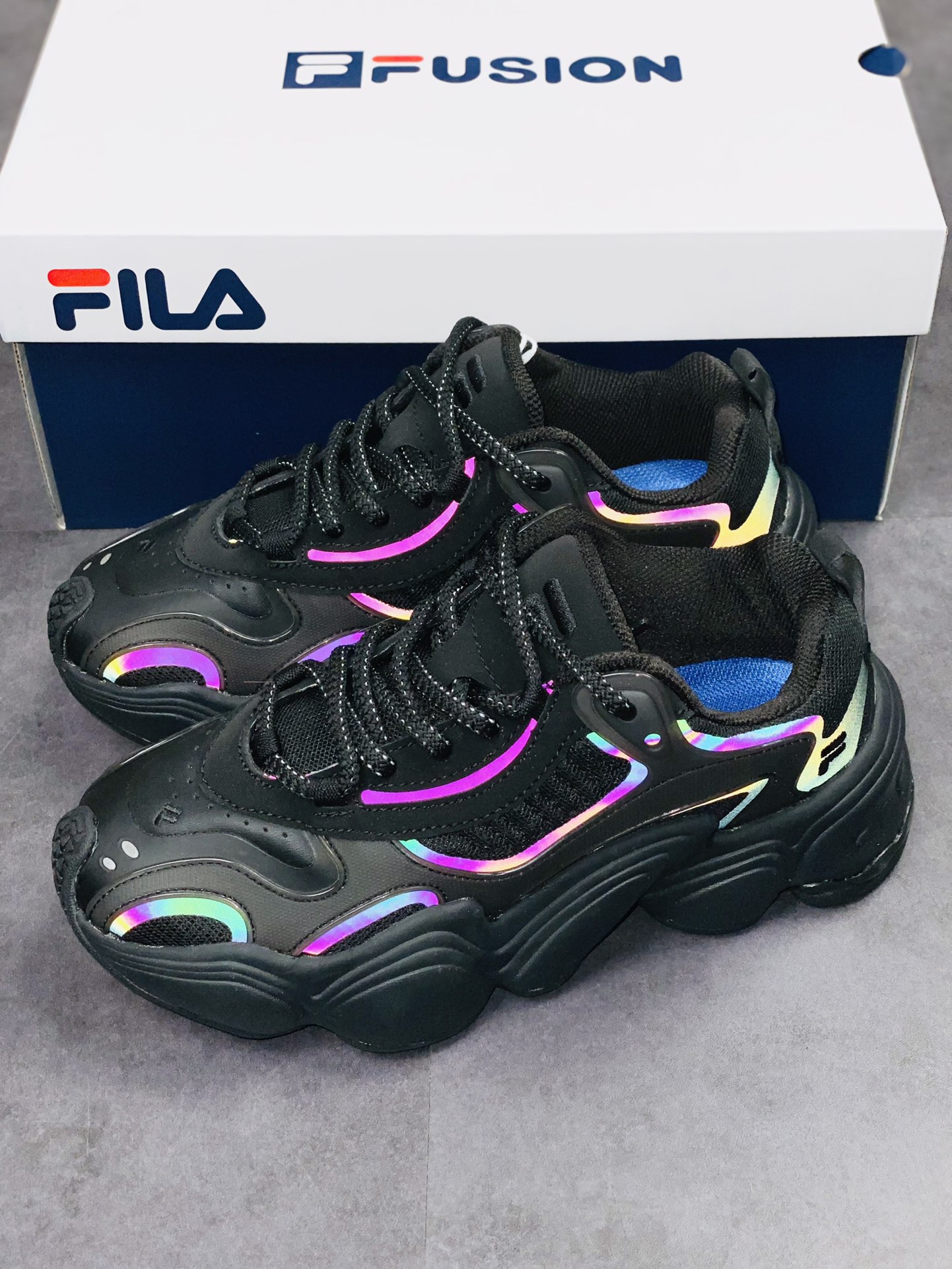 FILA FUSION tide brand daddy shoes thick bottom daddy shoes running shoes T12W311601FBK