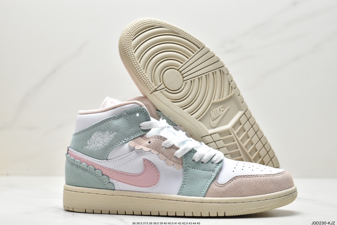 180 耐克Nike Air Jordan 1 Mid”Green Yellow”AJ1乔丹一代中帮经典复篮球鞋