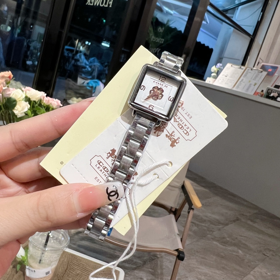 CASS-Series Tea Rose Platter Watch with Gold-Plated Steel Shell & Stone Core - 图片 3