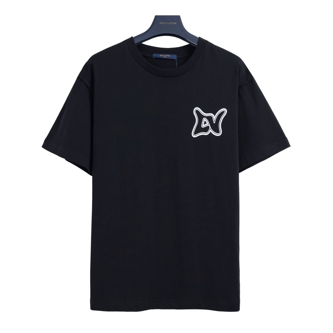 Louis Vuitton Clothing T-Shirt Black Printing Unisex Cotton Spring/Summer Collection Short Sleeve