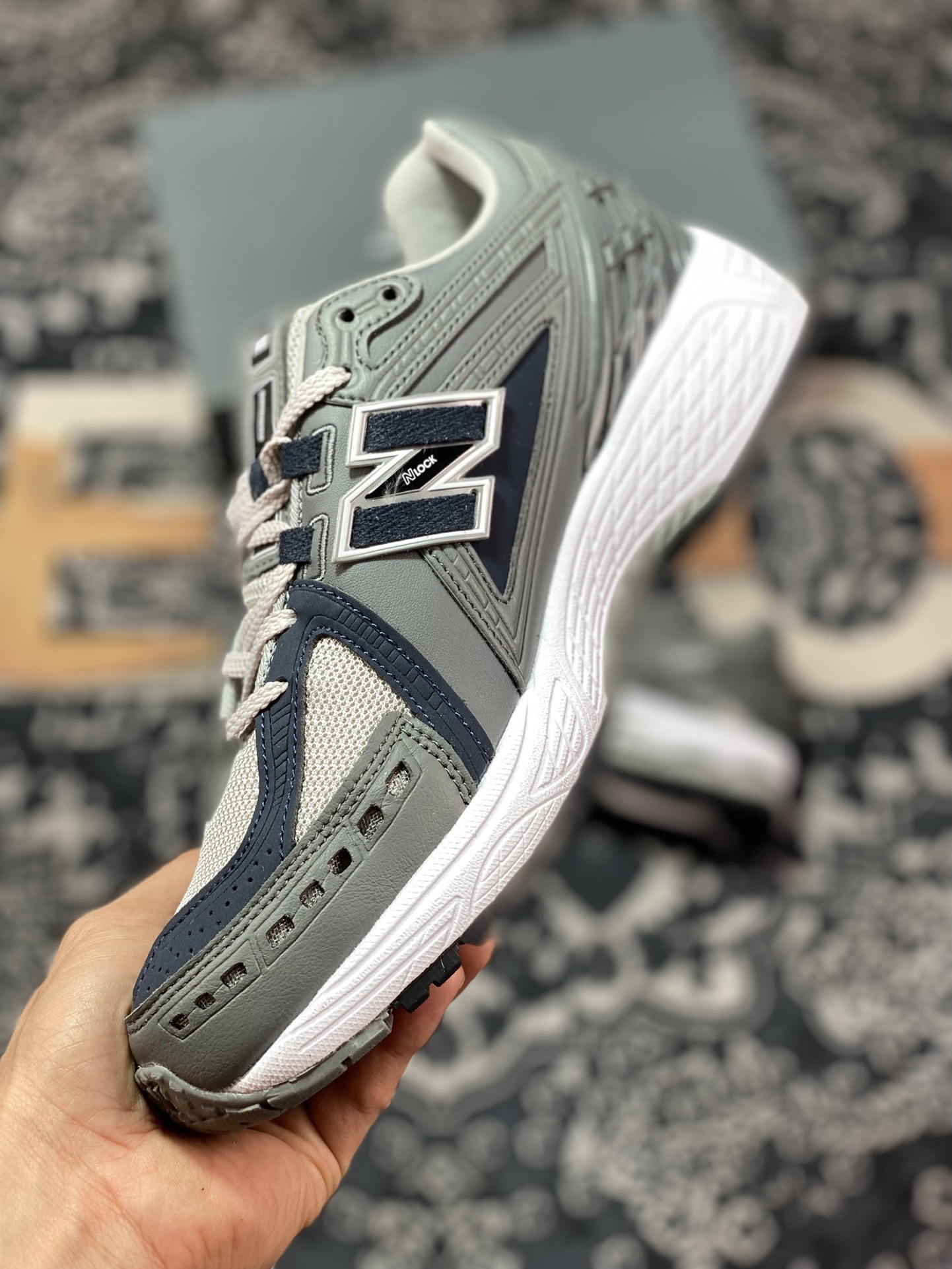 NBNew Balance M1906R Series Retro Dad Style Casual Sports Jogging Shoes ”Leather Cement Gray Dark Blue” M1906RC