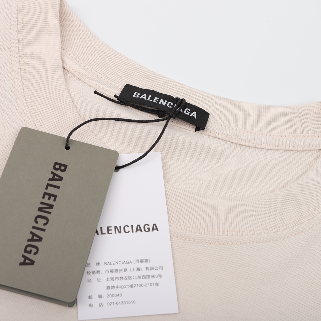 Balenciaga/巴黎世家 前后字母Logo印花圆领短袖