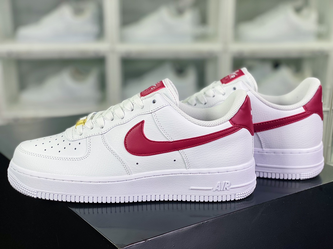 Wmns Air Force 1′07 ”White/Noble Red” Air Force One classic low-top all-match casual sports shoes ”leather white wine red” 315115-154