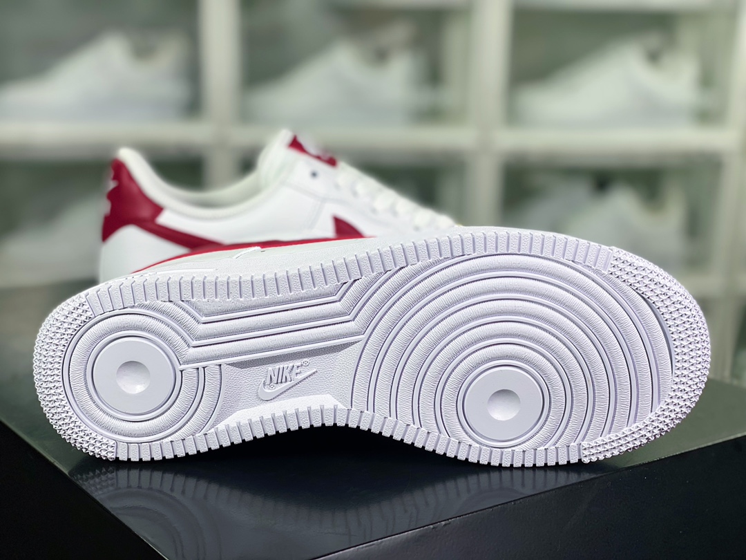 Wmns Air Force 1′07 ”White/Noble Red” Air Force One classic low-top all-match casual sports shoes ”leather white wine red” 315115-154