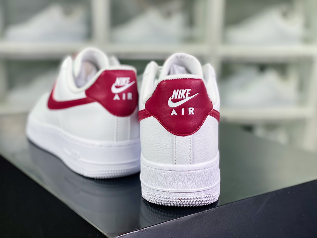 Wmns Air Force 1′07 ”White/Noble Red” Air Force One classic low-top all-match casual sports shoes ”leather white wine red” 315115-154