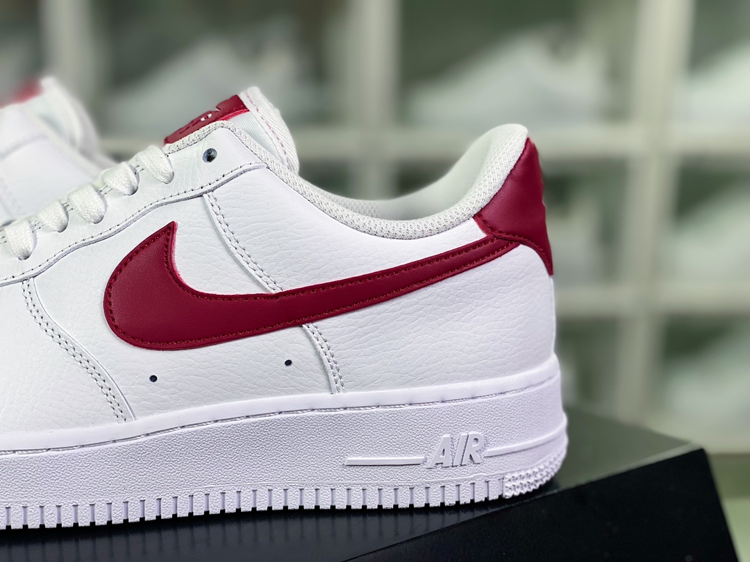 Wmns Air Force 1′07 ”White/Noble Red” Air Force One classic low-top all-match casual sports shoes ”leather white wine red” 315115-154