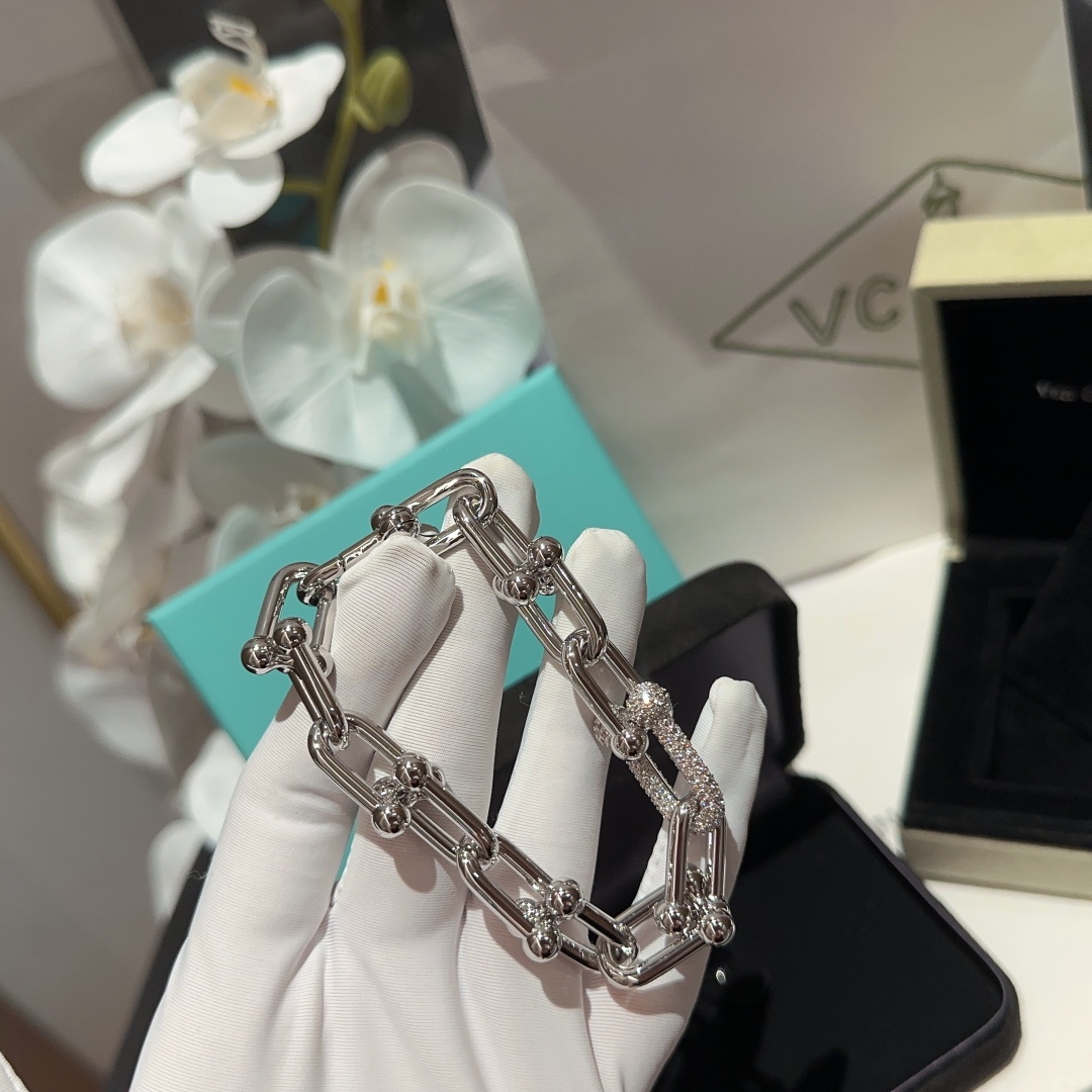 Tiffany & Co. 蒂芙尼#链环镶钻手链