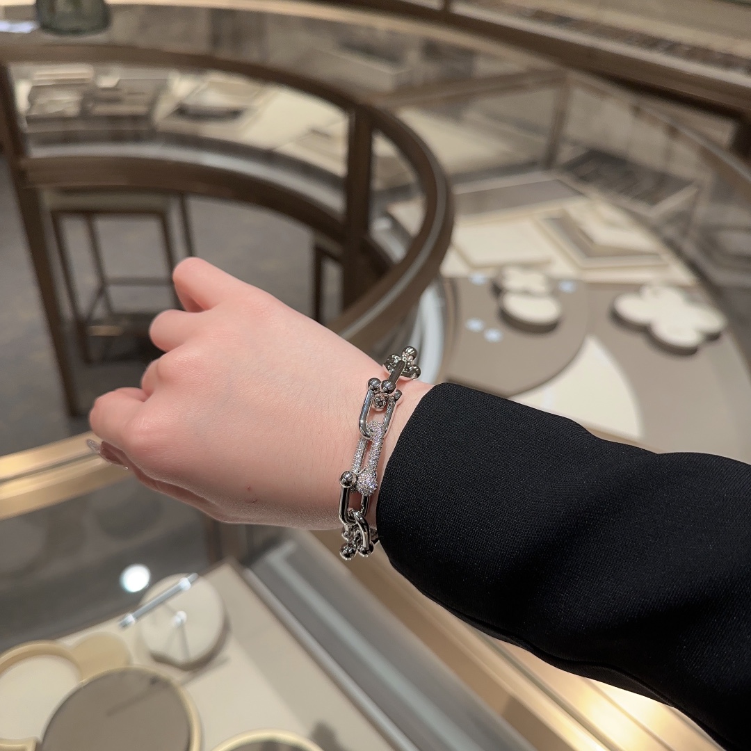 Tiffany & Co. 蒂芙尼#链环镶钻手链