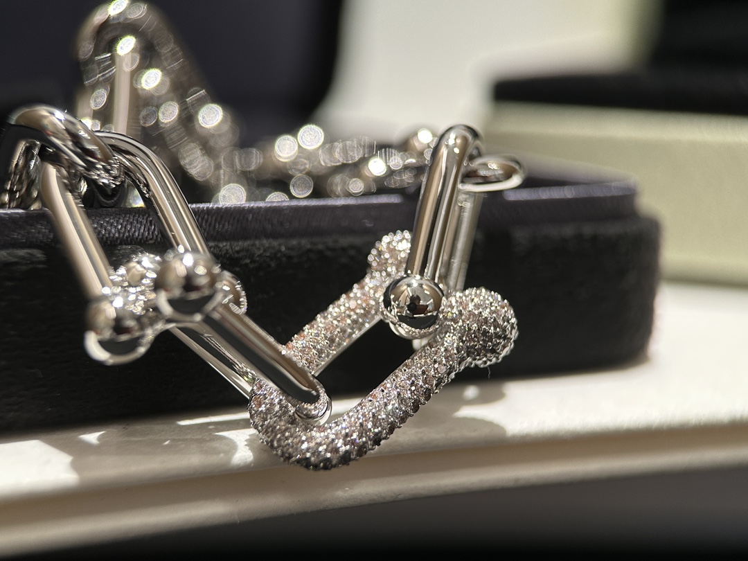 Tiffany & Co. 蒂芙尼#链环镶钻手链
