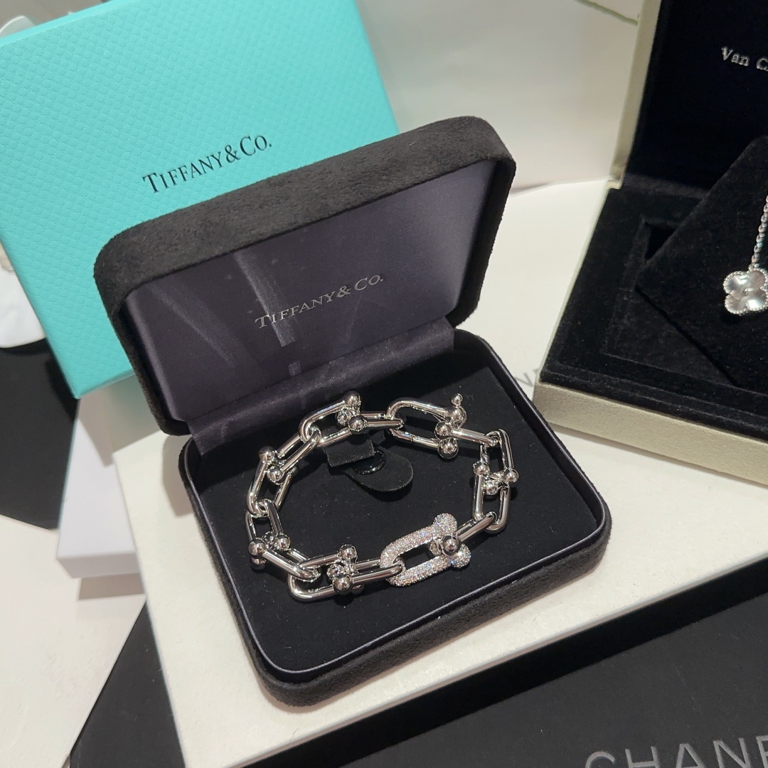 Tiffany & Co. 蒂芙尼#链环镶钻手链
