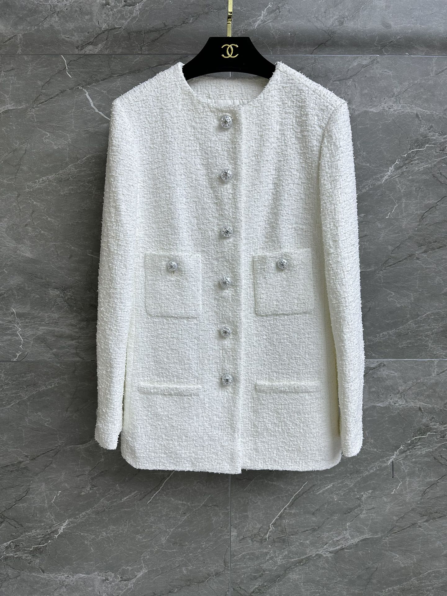 Shop the Best High Quality
 Chanel Clothing Coats & Jackets 7 Star Collection
 White Silk Spring/Summer Collection SML535780