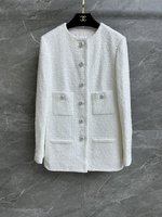 Shop the Best High Quality
 Chanel Clothing Coats & Jackets 7 Star Collection
 White Silk Spring/Summer Collection SML535780
