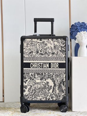 Dior Bags Trolley Case Printing Calfskin Canvas Cowhide Spring Collection Oblique