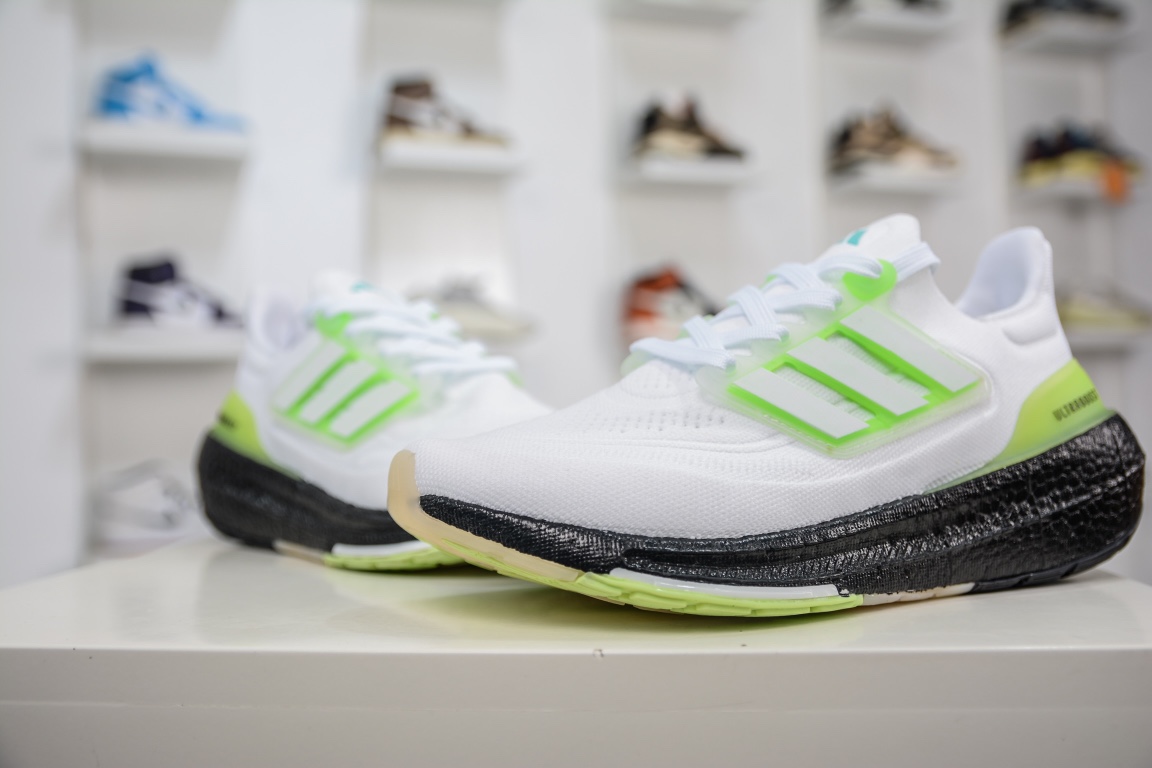 Adidas UltraBoost Light White Black Green Counters Simultaneously Available HQ6349