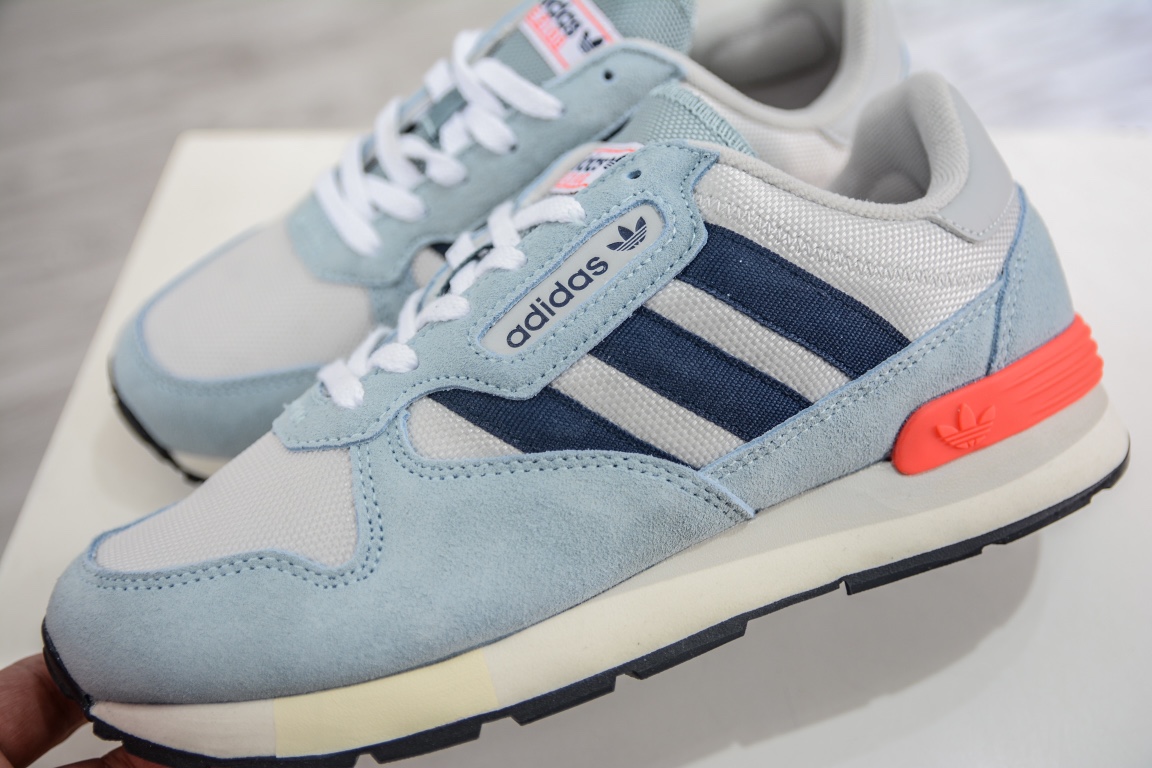 Adidas Originals Treziod 2 Low Treziod 2nd generation series low top retro casual sports jogging shoes ”haze light blue gray dark blue orange red” GY0046