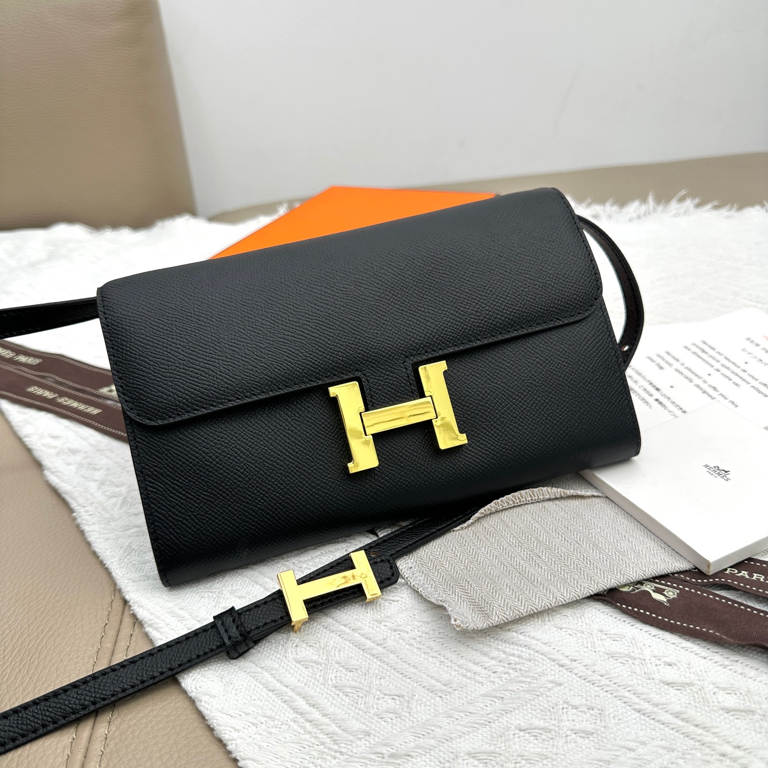 Hermes Constance 原单 手掌纹金扣