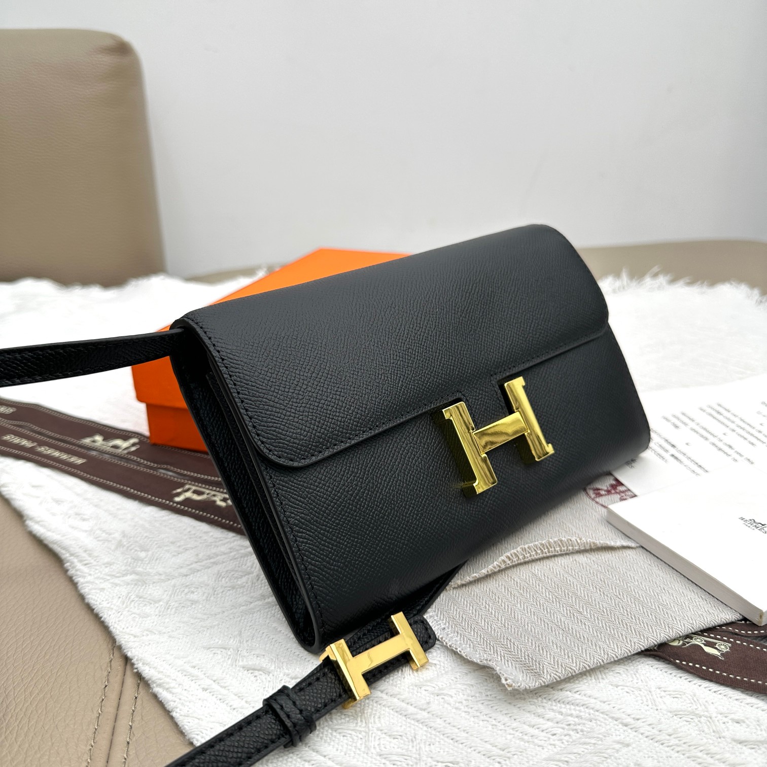 Hermes Constance 原单 手掌纹金扣