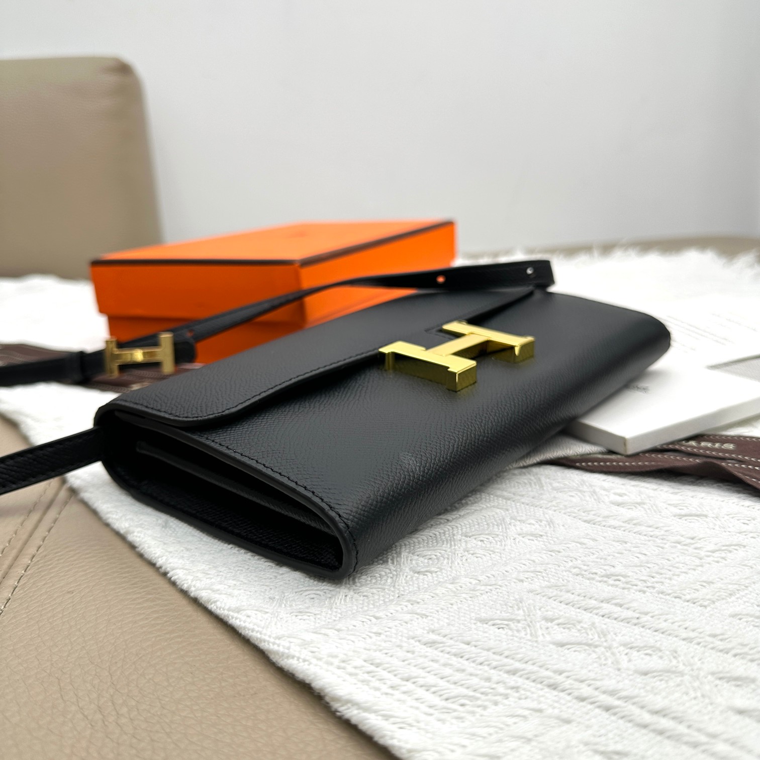 Hermes Constance 原单 手掌纹金扣