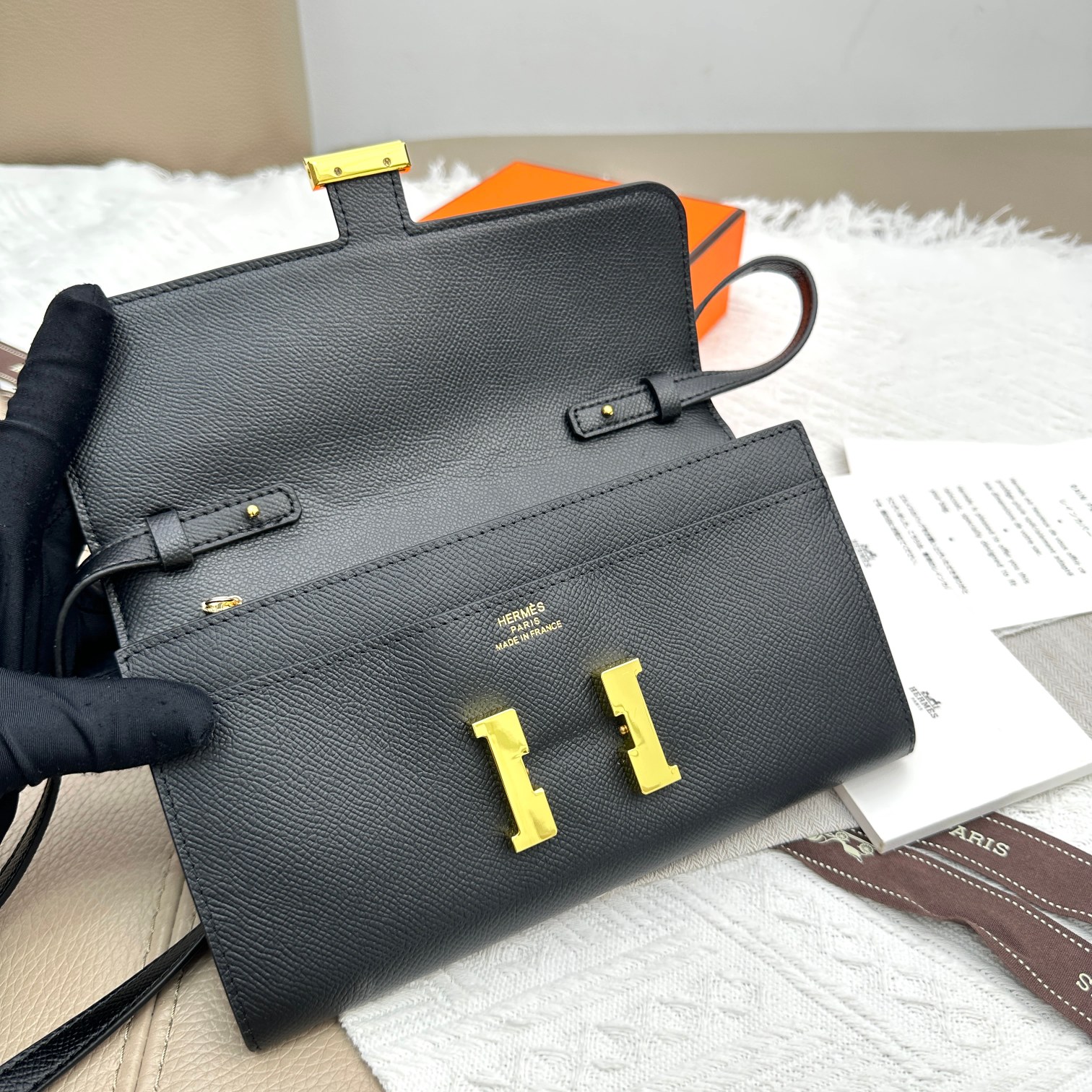 Hermes Constance 原单 手掌纹金扣