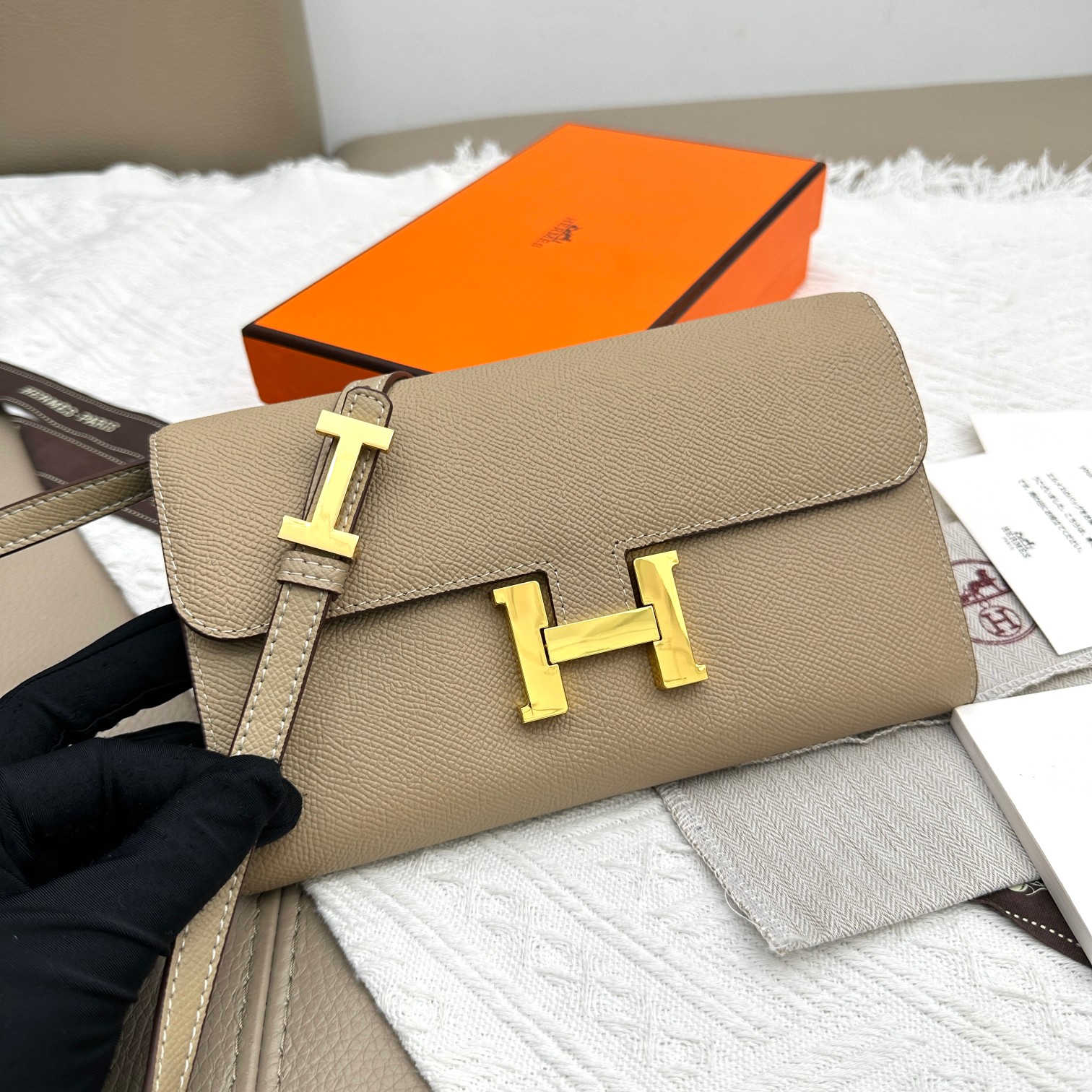 Hermes Constance 原单 手掌纹金扣 バッグ