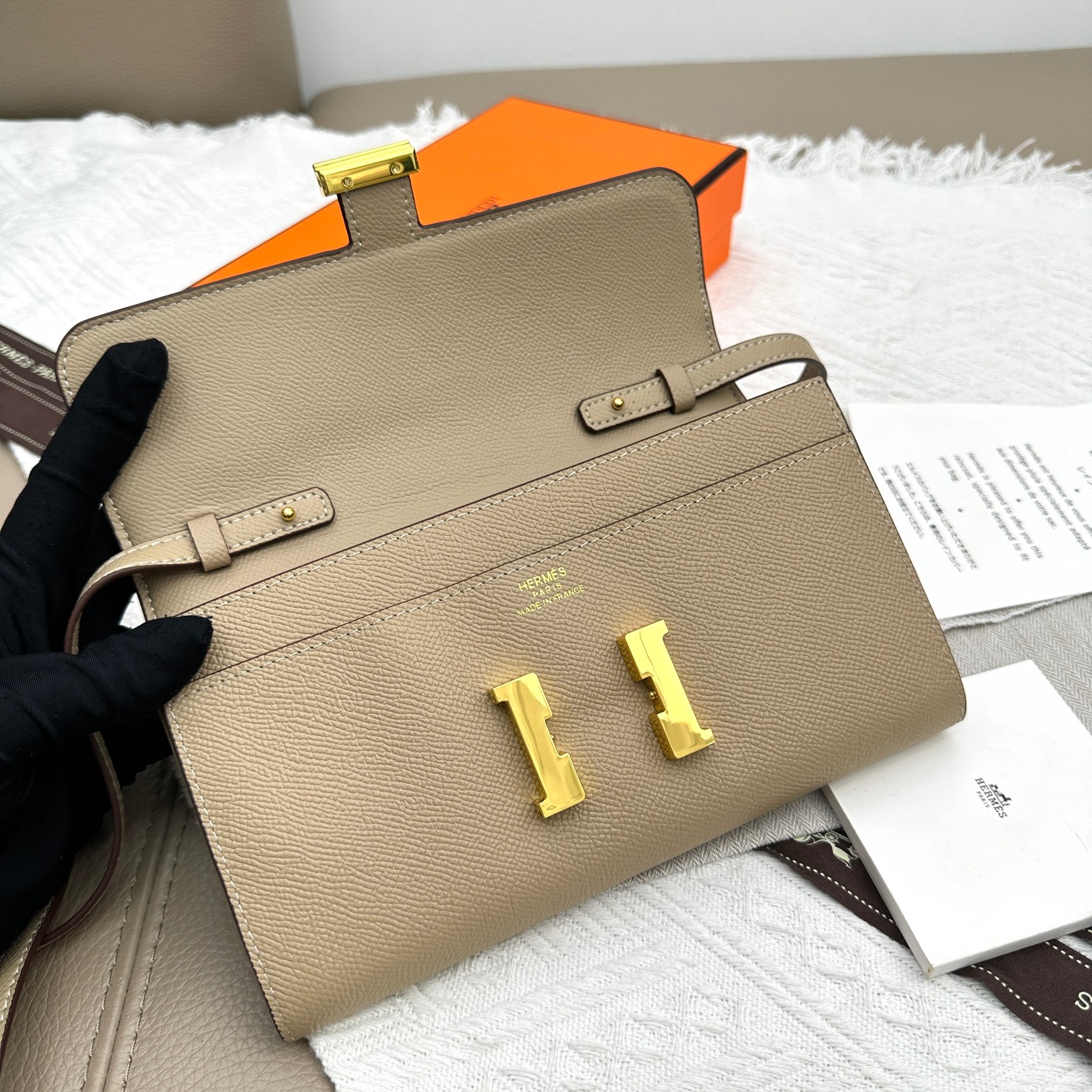 Hermes Constance 原单 手掌纹金扣 バッグ