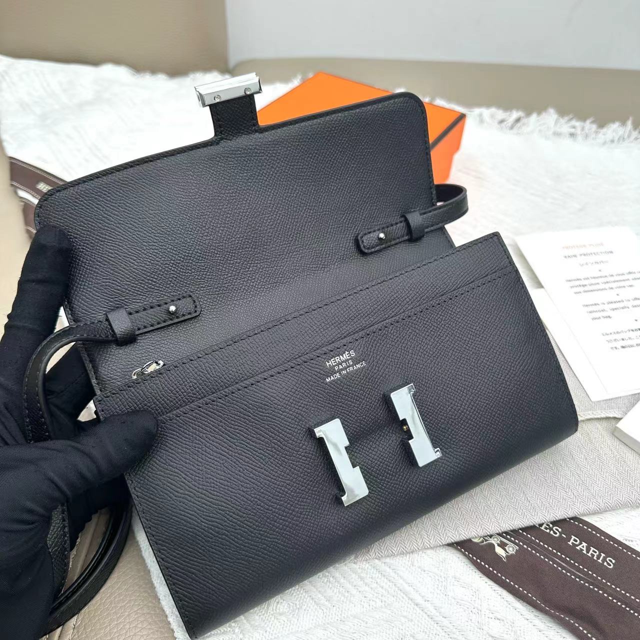 Hermes Constance 原单 手掌纹銀扣 ショルダーバッグ