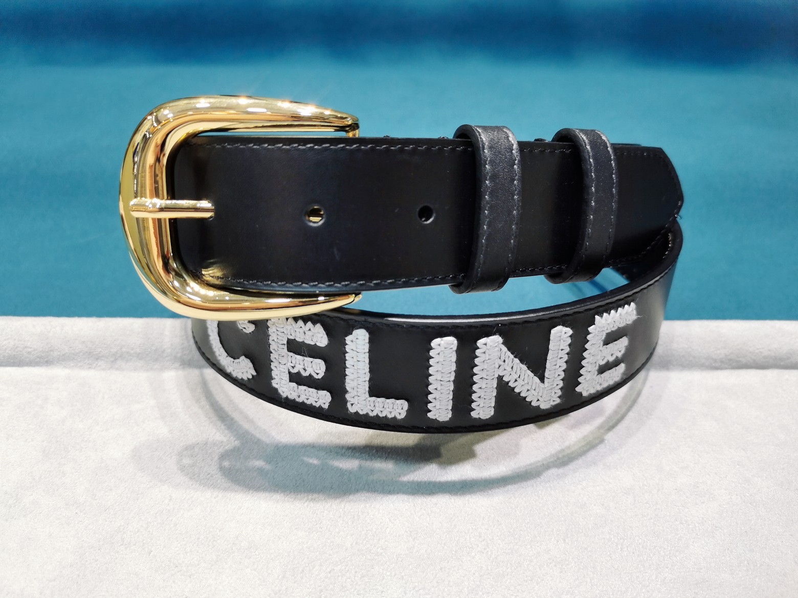 刚到手的celine23新款腰带celine新款复古腰带宽度3.5cmWESTERN大号CELINE刺绣