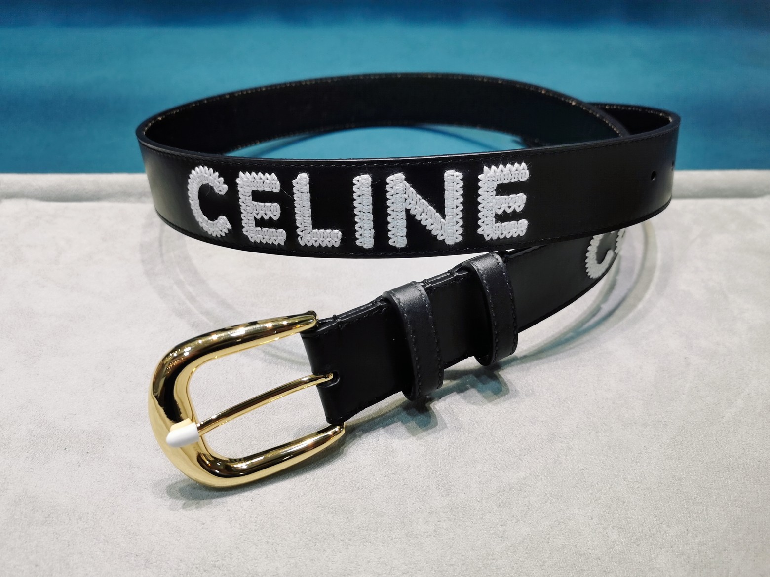 刚到手的celine23新款腰带celine新款复古腰带宽度3.5cmWESTERN大号CELINE刺绣