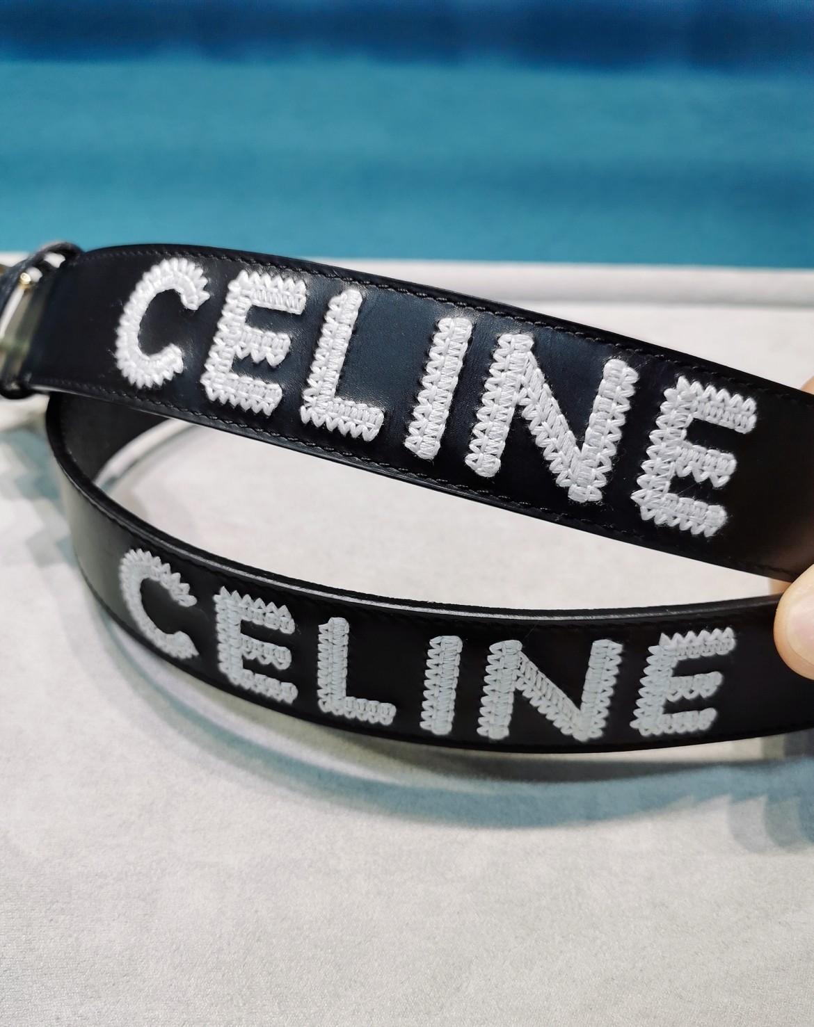 刚到手的celine23新款腰带celine新款复古腰带宽度3.5cmWESTERN大号CELINE刺绣