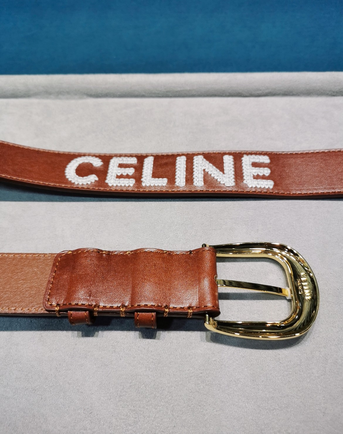 刚到手的celine23新款腰带celine新款复古腰带宽度3.5cmWESTERN大号CELINE刺绣