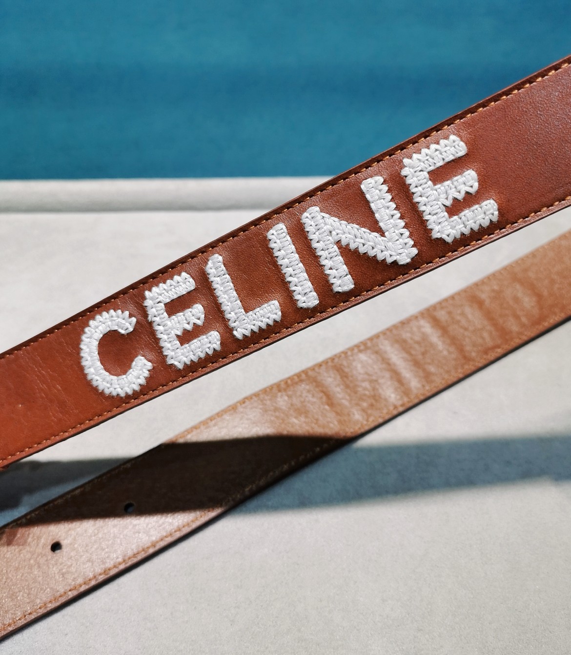 刚到手的celine23新款腰带celine新款复古腰带宽度3.5cmWESTERN大号CELINE刺绣