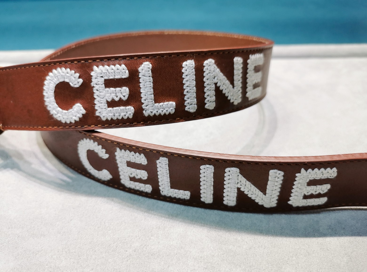 刚到手的celine23新款腰带celine新款复古腰带宽度3.5cmWESTERN大号CELINE刺绣