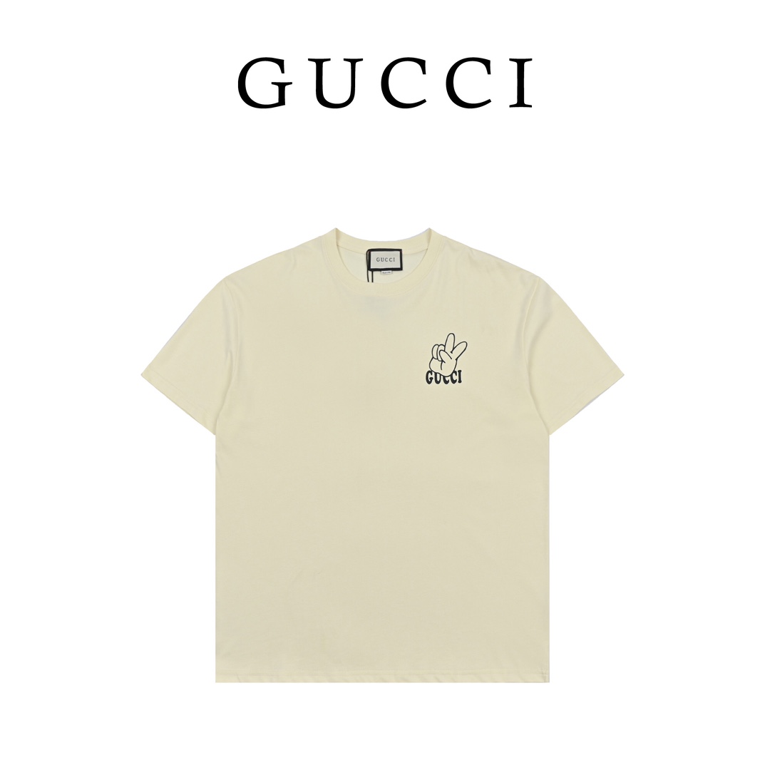150 Gucci 古驰23ss 剪刀手势图案短袖 夏季
