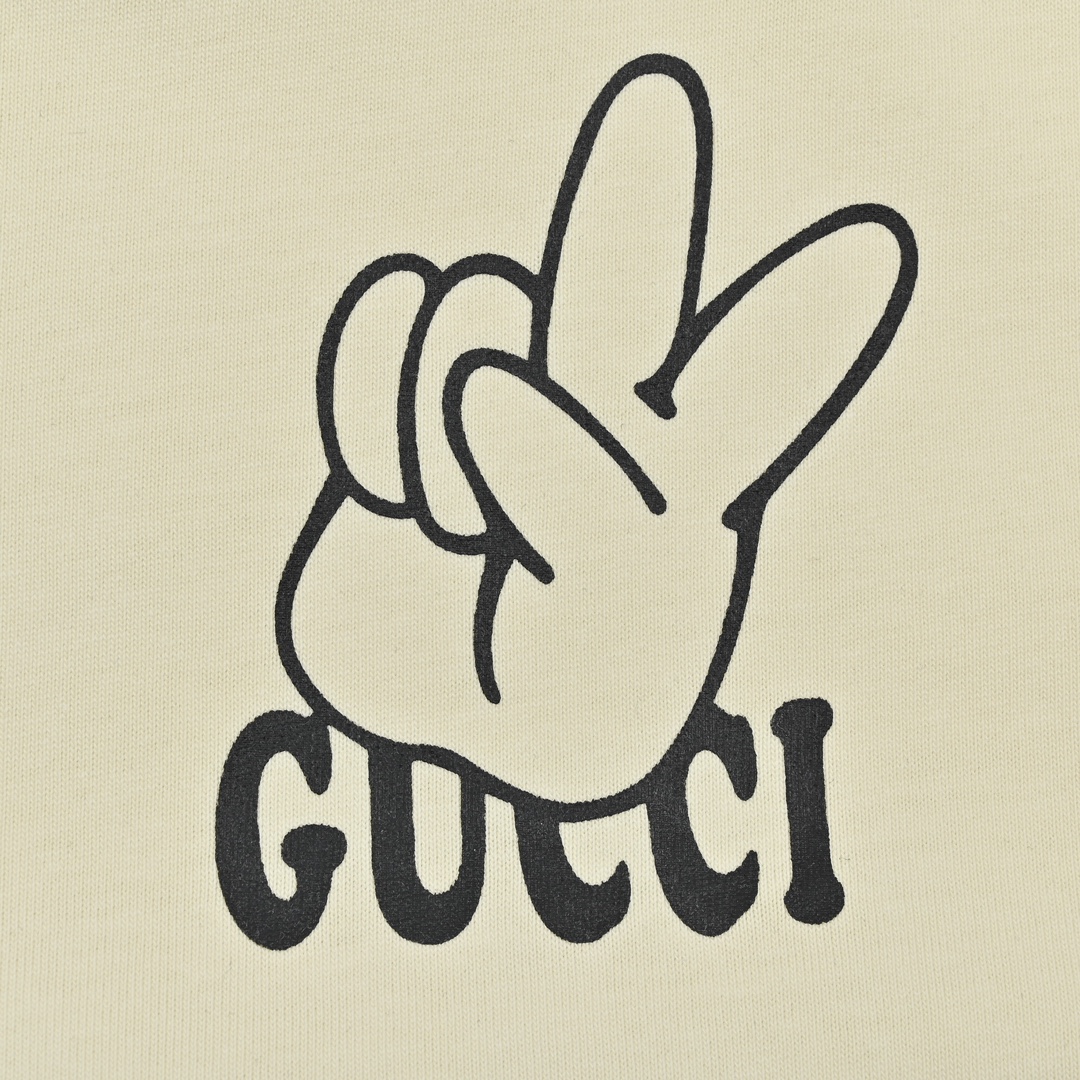 150 Gucci 古驰23ss 剪刀手势图案短袖 夏季