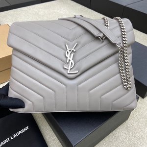 Yves Saint Laurent Crossbody & Shoulder Bags Messenger Bags Grey Splicing Calfskin Cowhide Genuine Leather Fashion Casual