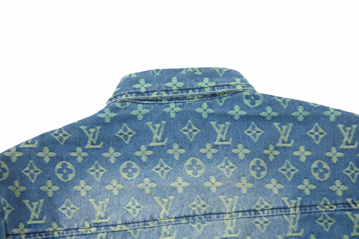 Louis Vuitton /路易威登 23ss 彩虹满印老花提花牛仔衬衫