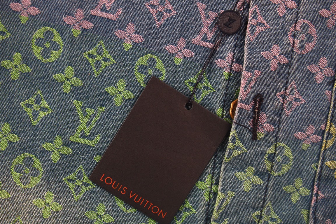 Louis Vuitton /路易威登 23ss 彩虹满印老花提花牛仔衬衫