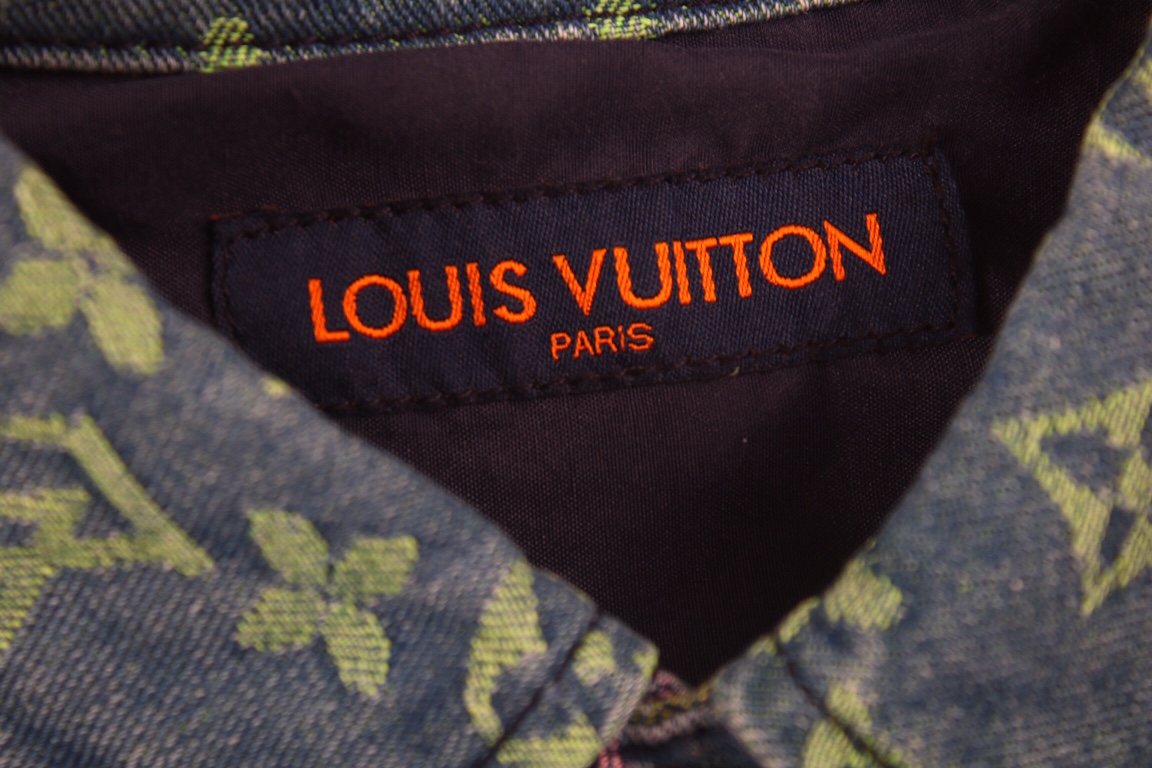 Louis Vuitton /路易威登 23ss 彩虹满印老花提花牛仔衬衫