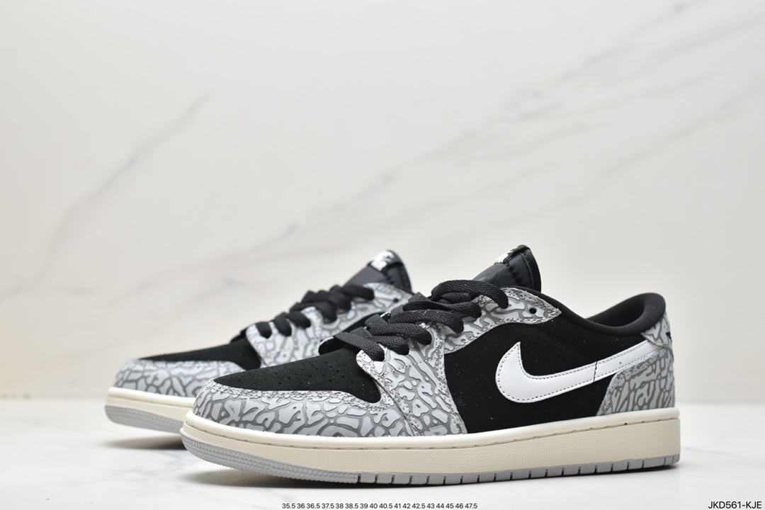 160 Air Jordan 1 RETRO LOW OG黑白 爆裂纹 CZ0790-001