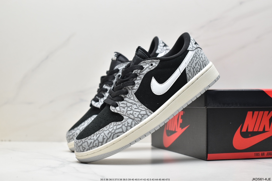 160 Air Jordan 1 RETRO LOW OG黑白 爆裂纹 CZ0790-001