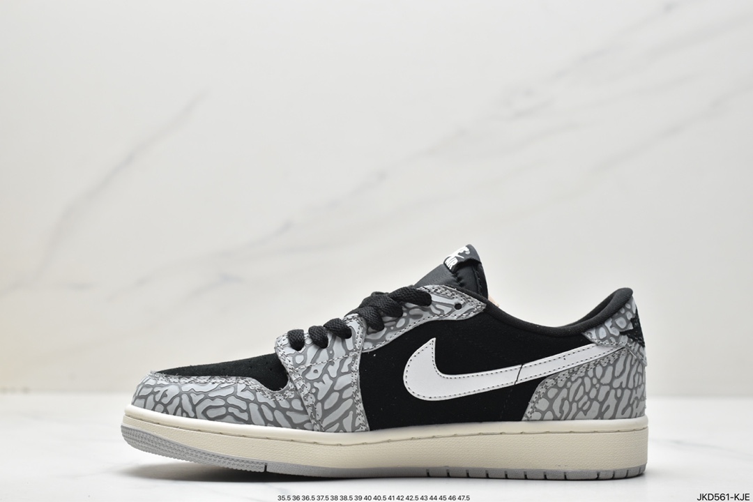 160 Air Jordan 1 RETRO LOW OG黑白 爆裂纹 CZ0790-001