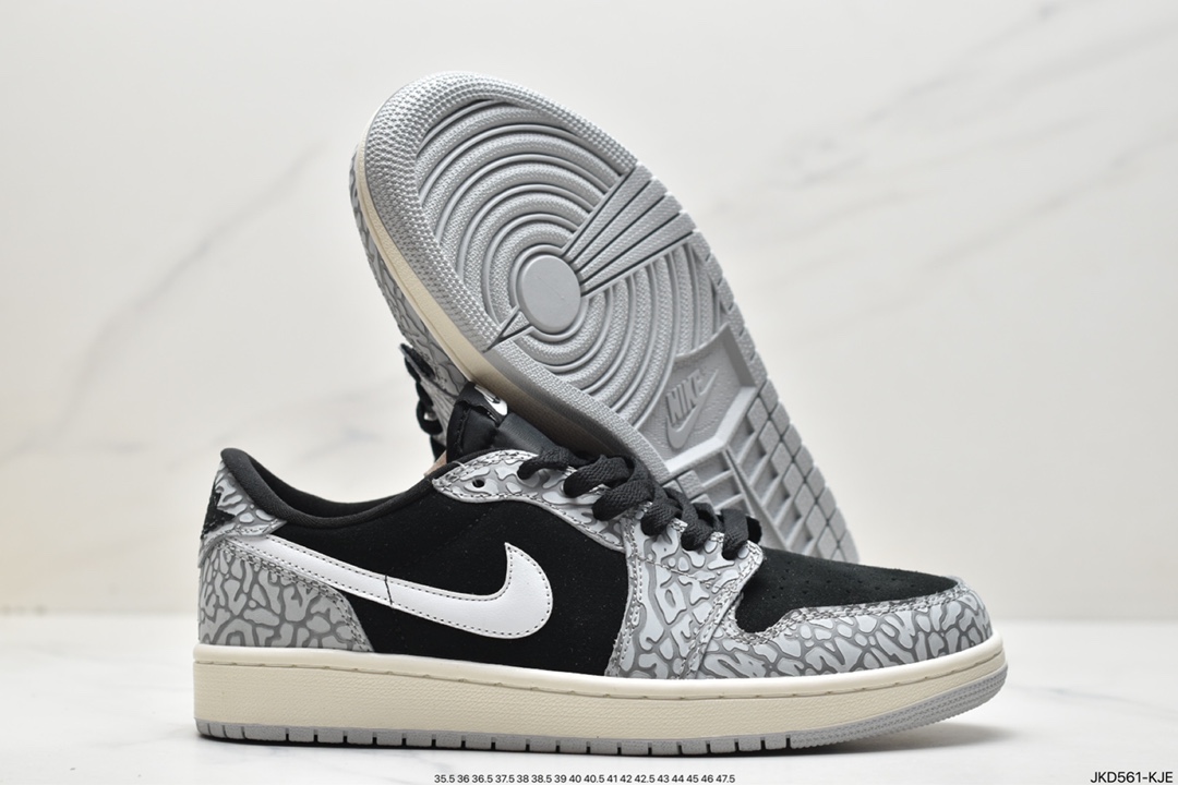 160 Air Jordan 1 RETRO LOW OG黑白 爆裂纹 CZ0790-001