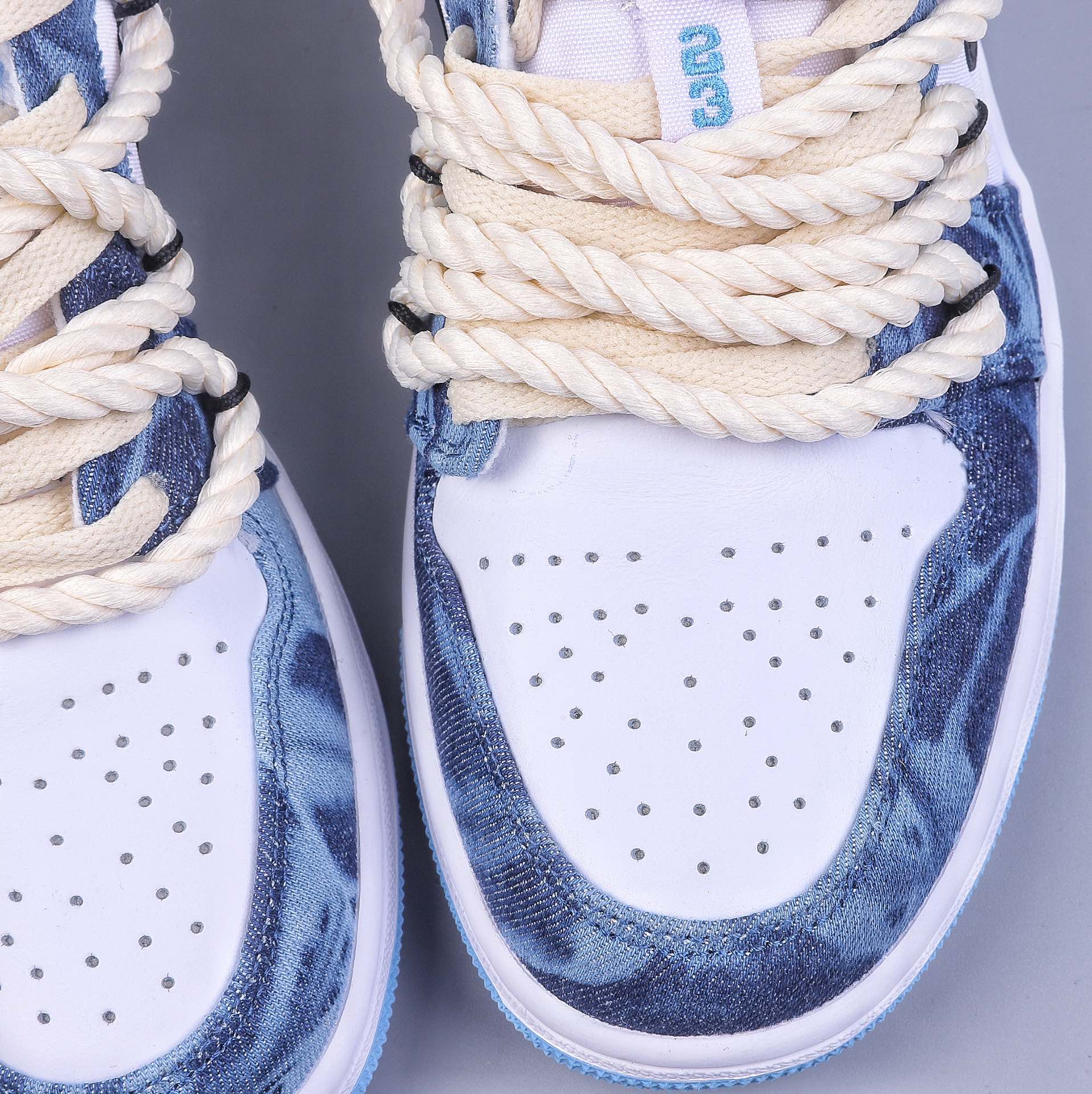 220 Air Jordan 1 Low 绑带 水洗丹宁 低帮篮球鞋 DM8947-100
