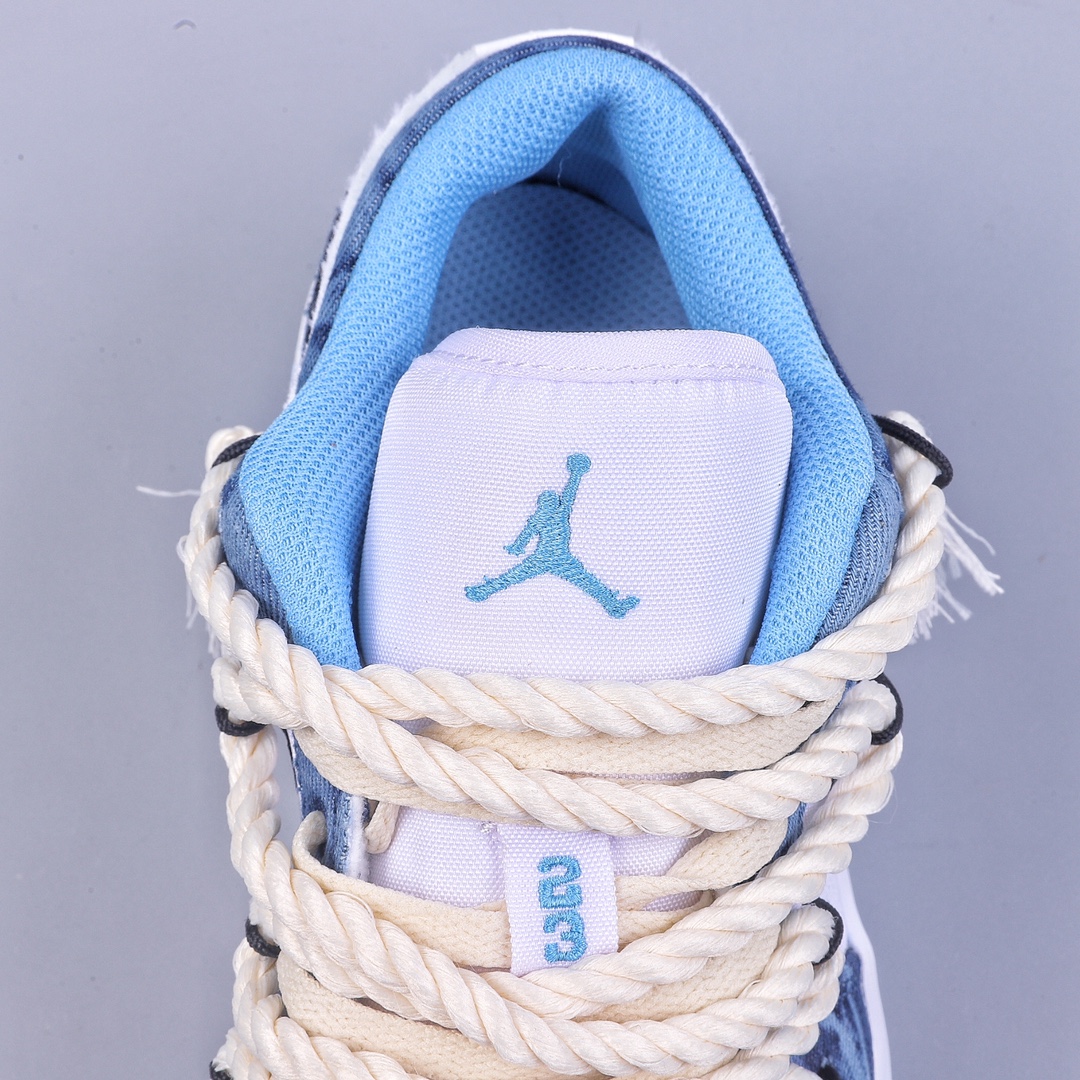220 Air Jordan 1 Low 绑带 水洗丹宁 低帮篮球鞋 DM8947-100