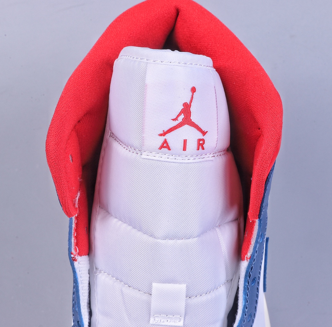 DT Pure Original Air Jordan 1 Mid ”French Blue” AJ1 Joe 1 Red and Blue Stitching BQ6472-146