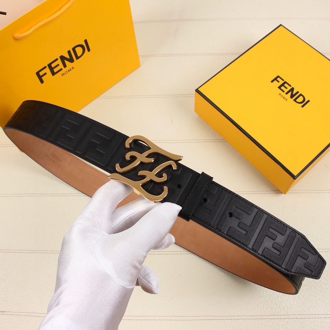 FENDl芬迪宽40MM双面原版小牛